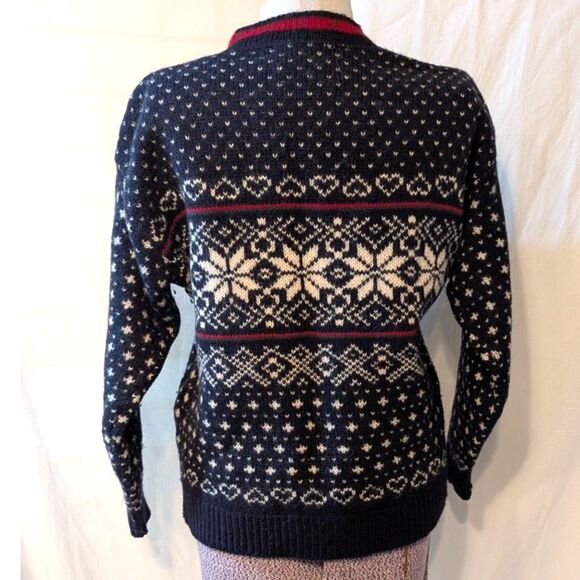 L.L. Bean Vintage Snowflake Wool Blend Sweater, women's L - Picture 2 of 7